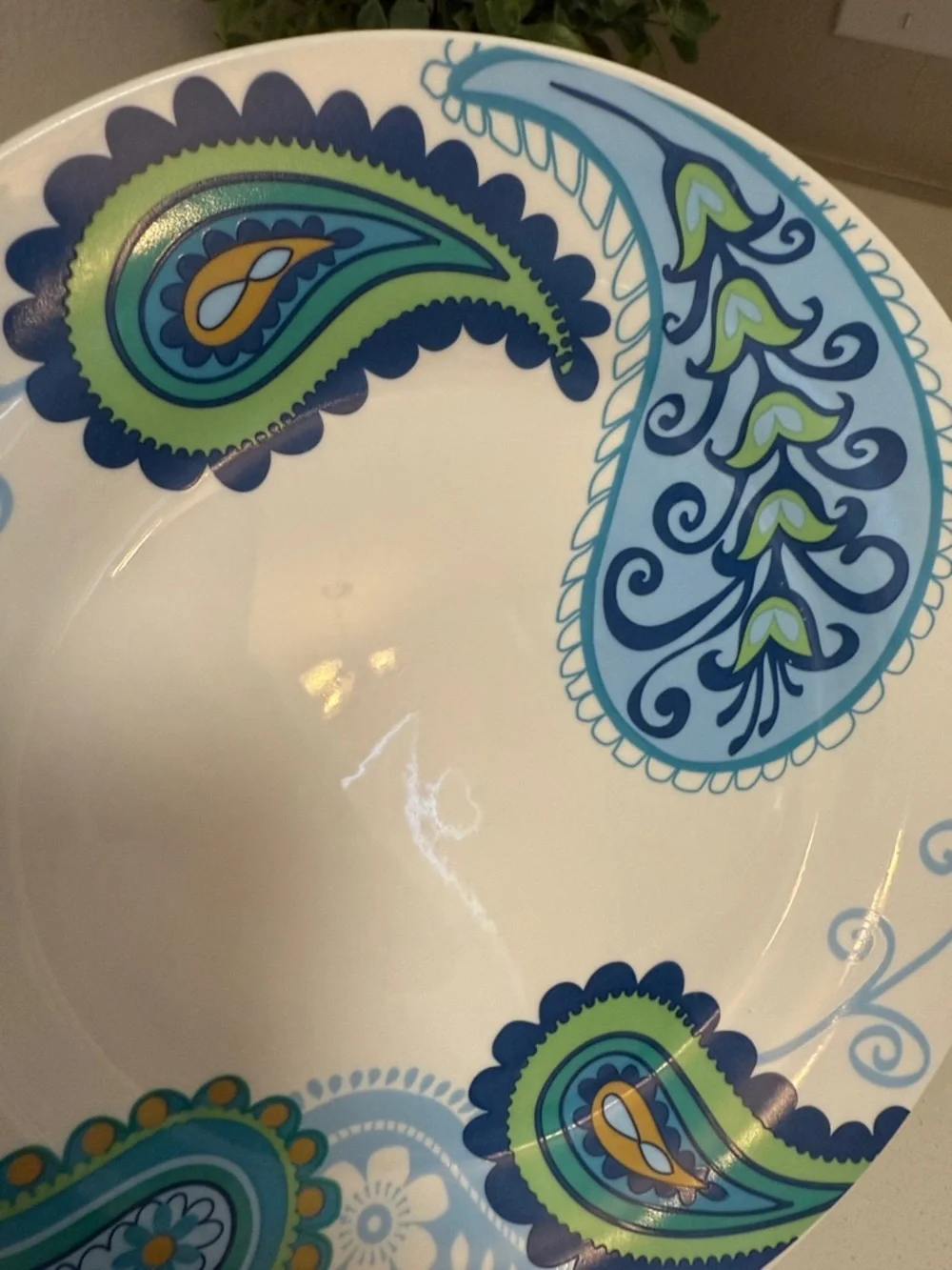 Royal Norfolk Set of 5 Dinner Plates Blue Green Paisley Print 10.5” Coastal Boho